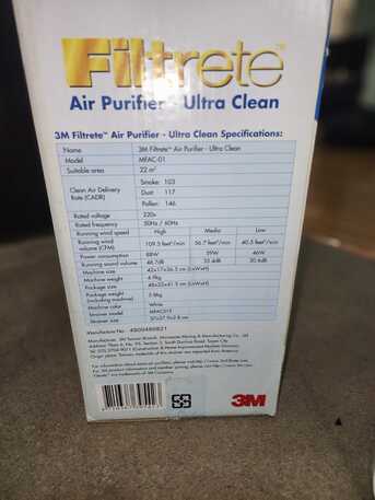 Riyadh, Air Conditioners, SAR 75,  3M Filtrete Air Purifier (Ultra Clean) &ndash; Model MFAC-01 &ndash; Covers 22 M?
