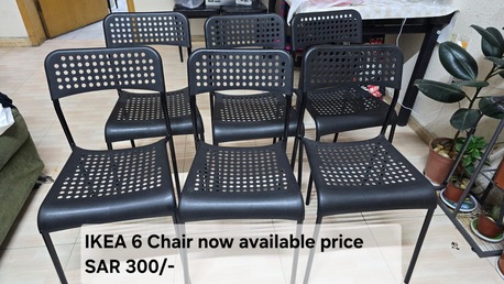 Al Khobar Al Shamalia, Furniture, SAR 300,  Ikea 6 Chairs Black Color
