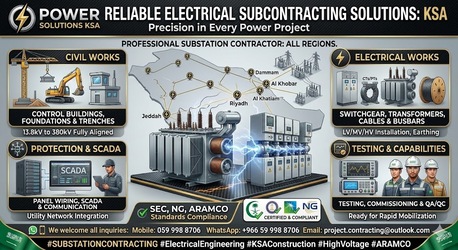 Dammam, Construction, Electrical Contractor Providing Services For Commercial & Industrial PROJECTS✅0599988706