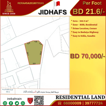 Jidhafs, Residential Plots, BHD 70000,  Residential Plot For Sale In Jidhafs