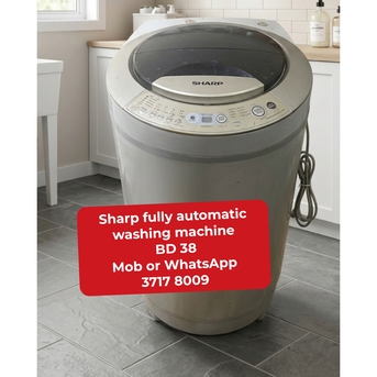 Manama, Appliances, BHD 38,  🌍🌐Sharp Fully Automatic Washing Machine In Good Condition For Sale With Delivery