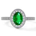USD 1745,  Buy 0.82cttw Lab Grown Emerald Ring With Prong Set Diamonds
