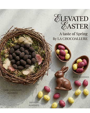 Punjab, Food, INR 1499,  Easter Delight: Gift Dark Chocolate Almonds In A Premium Hamper Basket