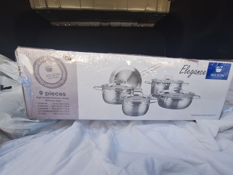 Riyadh, Household Items, SAR 250,  Wilson Stainless Steel Cooking Set 9 Pieces