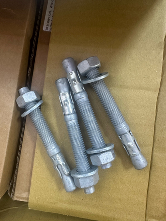 Jubail, Materials, SAR 1,  Anchor Bolts HDG With MTC  ( Wedge Anchor With Nut & Washer ) M12x100