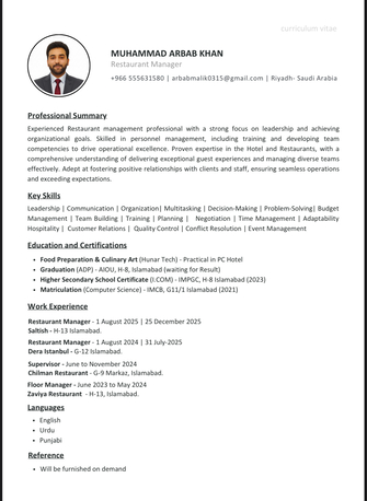 Riyadh, Job Seekers, Restaurant Manager | Hospitality & Operations Specialist