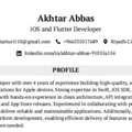 IOS Developer, Mobile App Developer, Flutter Developer
