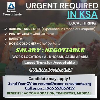 Riyadh, Jobs, Bakers