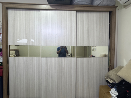 Al Wizarat, Furniture, SAR 800,  A Well Maintain 3 Door Big Wardrobe And King Size Bed Is Avilable For Sale 800