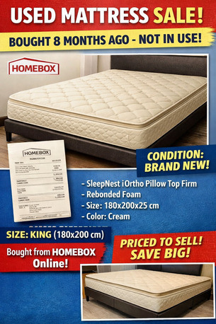 Umm Al Hamam, Furniture, SAR 600,  King Mattress For Sale  Almost Brand New Condition HomeBox.