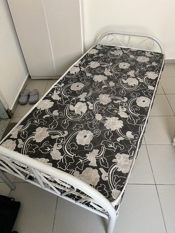 Al Rakah Al Shamaliyah, Furniture, SAR 150,  Single Cot With Mattress &ndash; Foldable, Space Saving, Excellent Condition (Final Exit Sale)