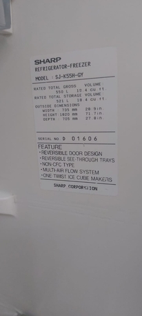 East Riffa, Appliances, BHD 40,  Sharp Fridge 550 Liter