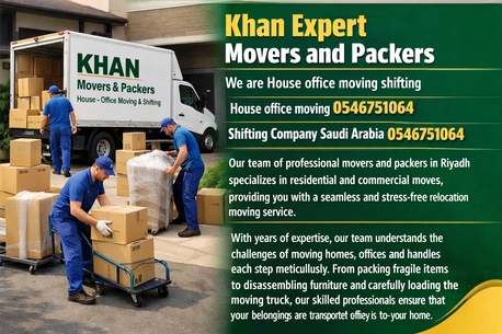 Riyadh, Labor/Moving, Khan Expert Movers And Packers Moving Shifting House Office Moving 0546751064