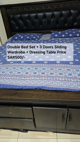 Al Khobar Al Shamalia, Furniture, SAR 500,  King Size Bed Set With 2 Side Tables, 3 Sliding Door Wardrobe