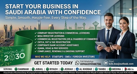 Khobar, Business Partners, The Consultant ( Business Start Up Formation & Support Services MISA & ZATCA ).