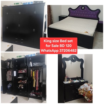 Manama, Furniture, BHD 120,  ✅️ King Size Bed Set For Sale In Good Condition With Delivery
