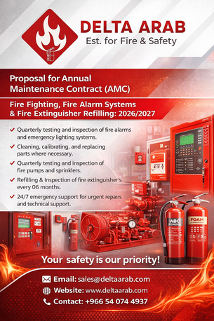 Dammam, Technical, AMC - Annual Maintenance Contract For Fire Fighting, Fire Alarm & Fire Extinguisher Refill