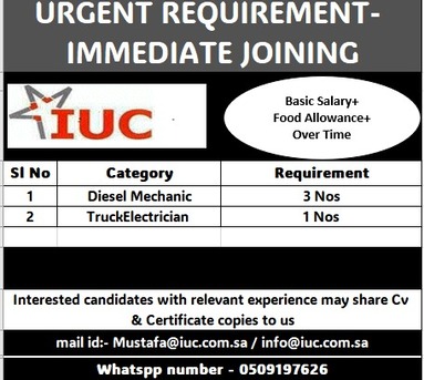 Hofuf, Jobs, Heavy Truck Electrician