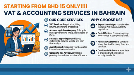 Manama, Tax Preparation, SPECIAL OFFER - Professional VAT & Accounting Services | Fast, Compliant, & Affordable