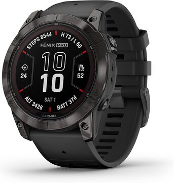 Riyadh, Watches, SAR 1750,  Garmin Fenix 7X Pro Sapphire Solar Edition, Carbon Grey DLC Titanium With Black Band