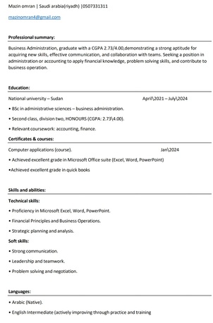 Riyadh, Job Seekers, Administrative & Accounting Assistant &ndash; Immediate Availability