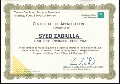 Jubail, Job Seekers, Civil Supervisor