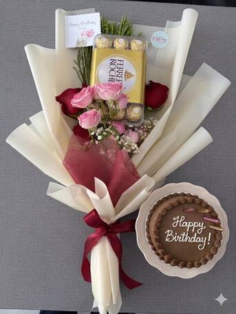Hoora, Food, BHD 10,  Bento Cake & Fresh Flower Bouquet