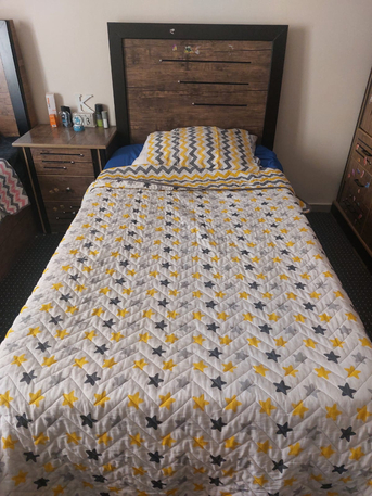 Riyadh, Furniture, SAR 300,  Bedroom Set For Sale &ndash; 2 Beds + Wardrobe (Good Condition, Urgent Sale)