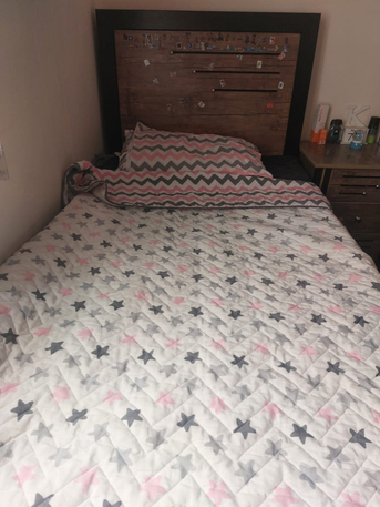 Riyadh, Furniture, SAR 300,  Bedroom Set For Sale &ndash; 2 Beds + Wardrobe (Good Condition, Urgent Sale)