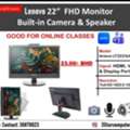BHD 23,  Lenovo 22" FHD LED Monitor With Built-in Camera,Speaker,Microphone Good Working Condition