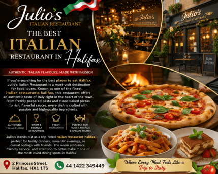 London, Food & Drink, Julio&rsquo;s Italian Restaurant | Top Places To Eat Halifax