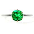 USD 4977,  Shop Emerald Stone Rings &ndash; Petite Two Tone Emerald Ring AAAA Quality