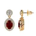 USD 6524,  14k Yellow Gold Ruby Stud Earring - Shop Now