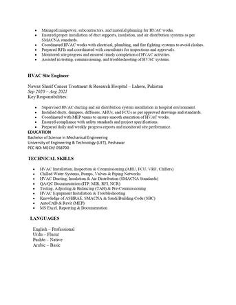 Jubail, Job Seekers, HVAC Engineer