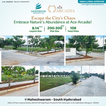 Hyderabad, Residential Plots, INR 22000,  200 Sq. Yard,  Location: Maheshwaram ✅ HMDA & RERA Approved Layout