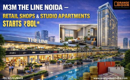 Noida, Commercial Villas, INR 8000000,  210 Sq. Meter,  M3M The Line Noida &ndash; Retail Shops & Studio Apartments | Starts ₹80L
