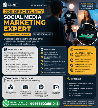 Jeddah, Jobs, Marketing, AI & Video Branding Expert Across All Media Platforms