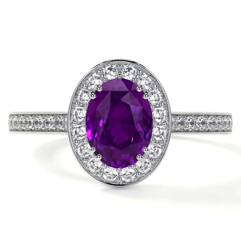 New York, Jewelry, USD 1851,  Natural Amethyst Halo Women