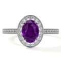 USD 1851,  Natural Amethyst Halo Women's Engagement Rings AAAA Quality Design