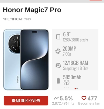 Khobar, Mobile Phones, SAR 2250,  Honor Magic 7 Pro 512 GB, With Charger And Box