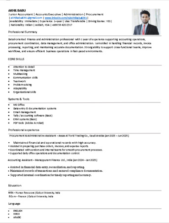 Al Baghdadyiah Al Sharqyia, Job Seekers, Versatile Business Graduate (MBA/B.Com) Ready To Drive Results