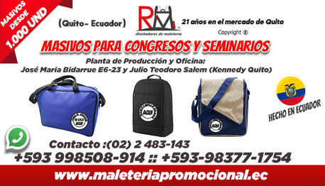 Quito, Marketing, PORTAFOLIOS PARA CONGRESOS Y SEMINARIOS : FABRICANTE ECUADOR