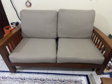 Jeddah, Furniture, SAR 600,  Single Cot & Wooden Sofa : 3 + 2 +1 Seater  For Sale