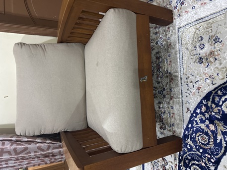 Jeddah, Furniture, SAR 600,  Single Cot & Wooden Sofa : 3 + 2 +1 Seater  For Sale