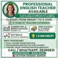 Experienced Female English Teacher In Manama!