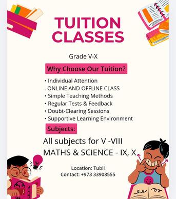 Isa Town, Lessons Offered, Tuition Available For CBSE GRADE 5 To 10