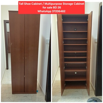 Manama, Furniture, BHD 26,  ✅️Tall Shoe Cabinet For Sale In Good Condition With Delivery