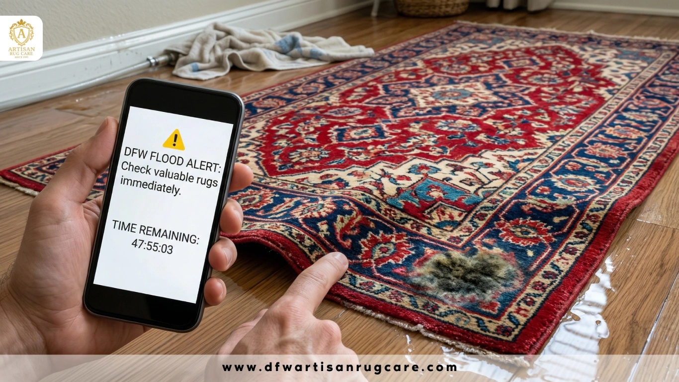 Dallas, Cleaning, Water Damaged Persian Rug In Dallas? Act Within 48 Hours