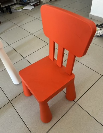 Al Rakah Al Shamaliyah, Baby & Kid Stuff, SAR 50,  Kids Plastic Table & Chair Set &ndash; White & Red, Sturdy & Attractive (Final Exit Sale)