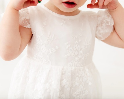 New York, Clothing & Accessories, USD 85,  White Lace Infant Baptism Gown, Heirloom Baby Girl Christening Dress